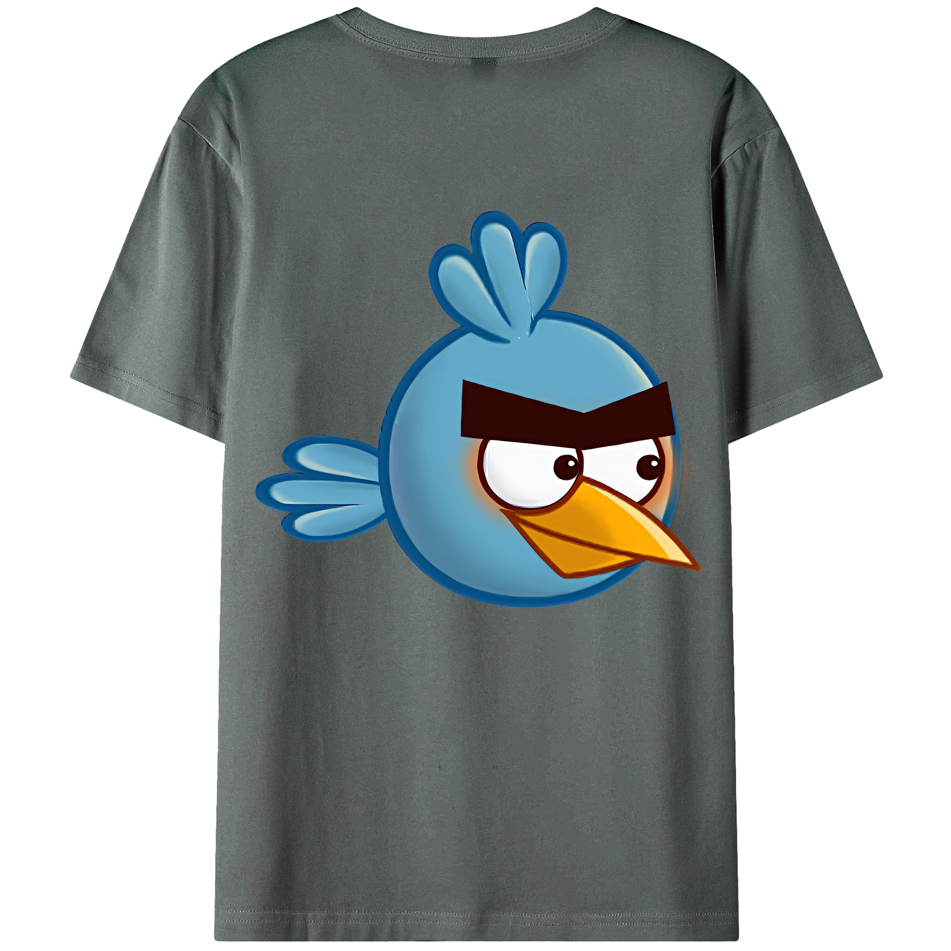 （画像用） Angry Birds アングリーバード 綿100％ メンズ半袖Tシャツ（バックプリント） 通気性